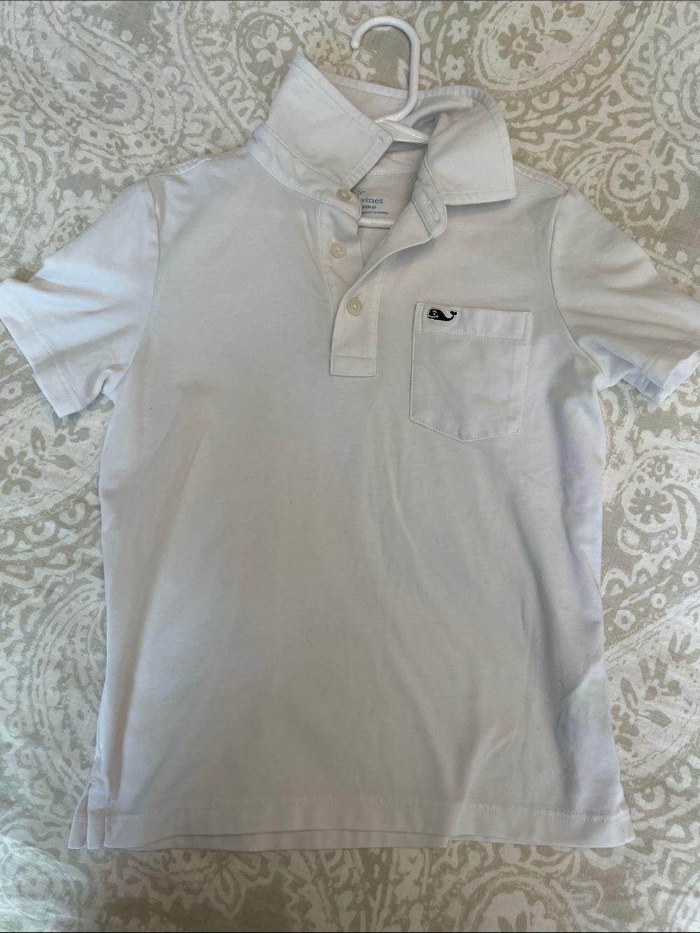 Kids Vineyard Vines White Pocket Polo (kids sz 6)